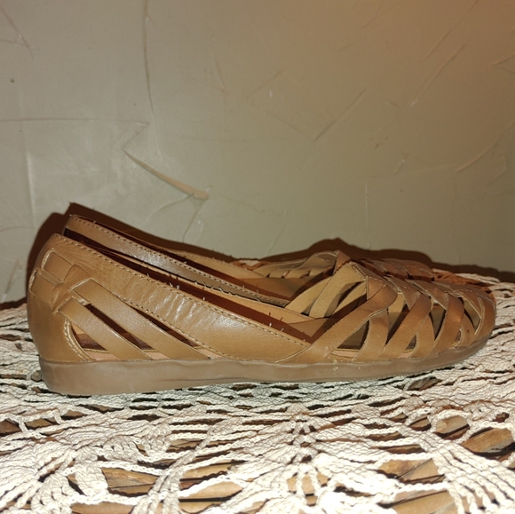 BareTraps Elton Chestnut Brown Tan Leather Huarache Gladiator Flats Shoes 6M - Picture 6 of 13